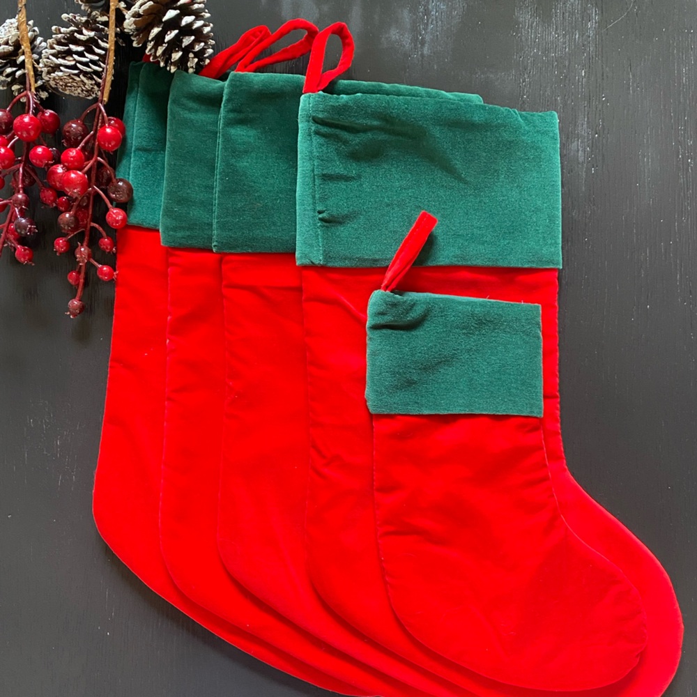 Festive Red and Green Christmas Stockings
